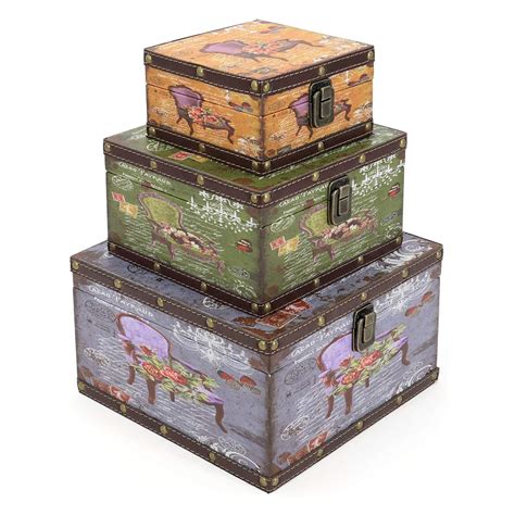 vintage storage boxes with lids